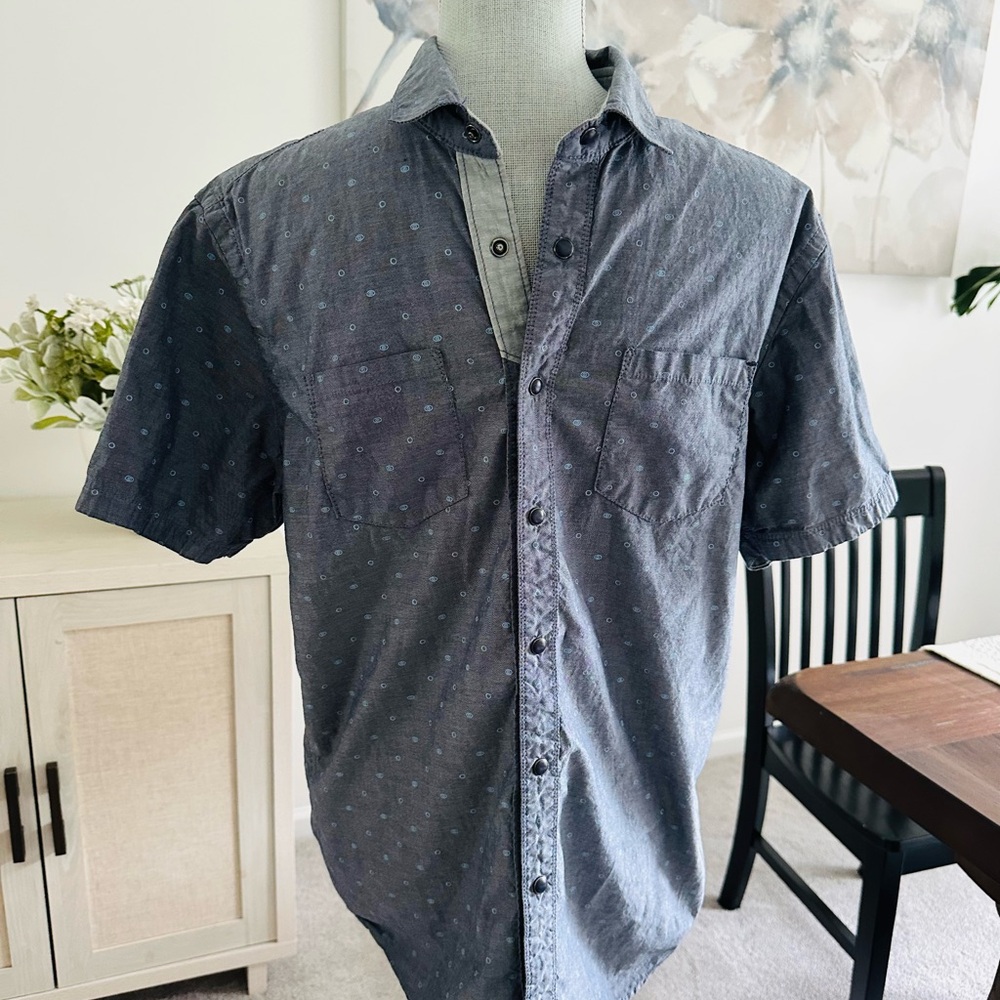 Howe No 65, Gray Casual Button Down Shirt